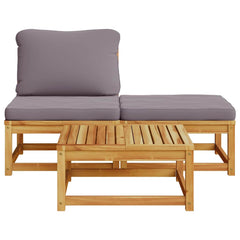 Garden Lounge Set Dark grey Solid Acacia wood, Polyester