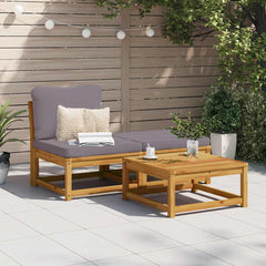 Garden Lounge Set Dark grey Solid Acacia wood, Polyester