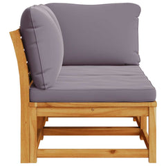 Garden Lounge Set Wooden color with dark grey cushions