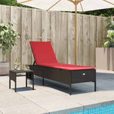 Patio Sun Lounger Brown PE rattan 78 x 21.7 x 38.2 in