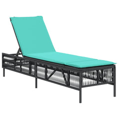Patio Sun Lounger Black PE rattan Standard Patio Sun Lounger