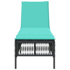Patio Sun Lounger Black PE rattan Standard Patio Sun Lounger