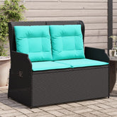 Reclining Patio Bench Black, Turquoise