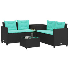 Patio Sofa Black, Turquoise