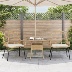Garden Chair Brown PE rattan Medium Removable Covers