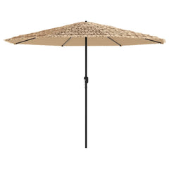Brown Bostome garden parasol with steel pole, 127.6x127.6x97.2 inches.