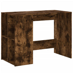 Desk Smoked Oak Engineered Wood Medium Desk Rectangular