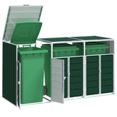 Wheelie Bin Storage for Triple Bins Green 85x31.9x45.3 Steel