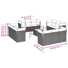 Garden Sofa Set Black, Cream White