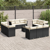 Garden Sofa Set Black, Cream White