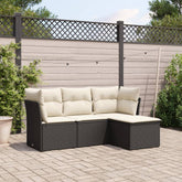 Garden Sofa Set Black, Cream White