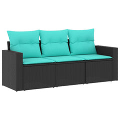 Garden Sofa Set Black, Blue