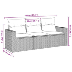 Garden Sofa Set Black, Blue