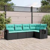 Patio Sofa Set Black and Blue