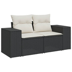 Garden Sofa Set Black PE Rattan 6 Piece Set Modular