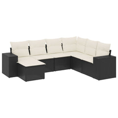 Garden Sofa Set Black, Cream White