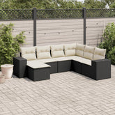 Garden Sofa Set Black, Cream White