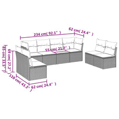 Garden Sofa Set Black, Blue