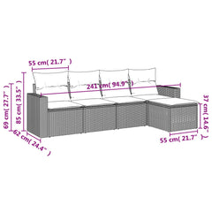 Garden Sofa Set Black