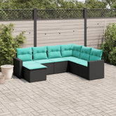 Garden Sofa Set Black, Blue