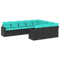 Patio Sofa Set Black, Blue