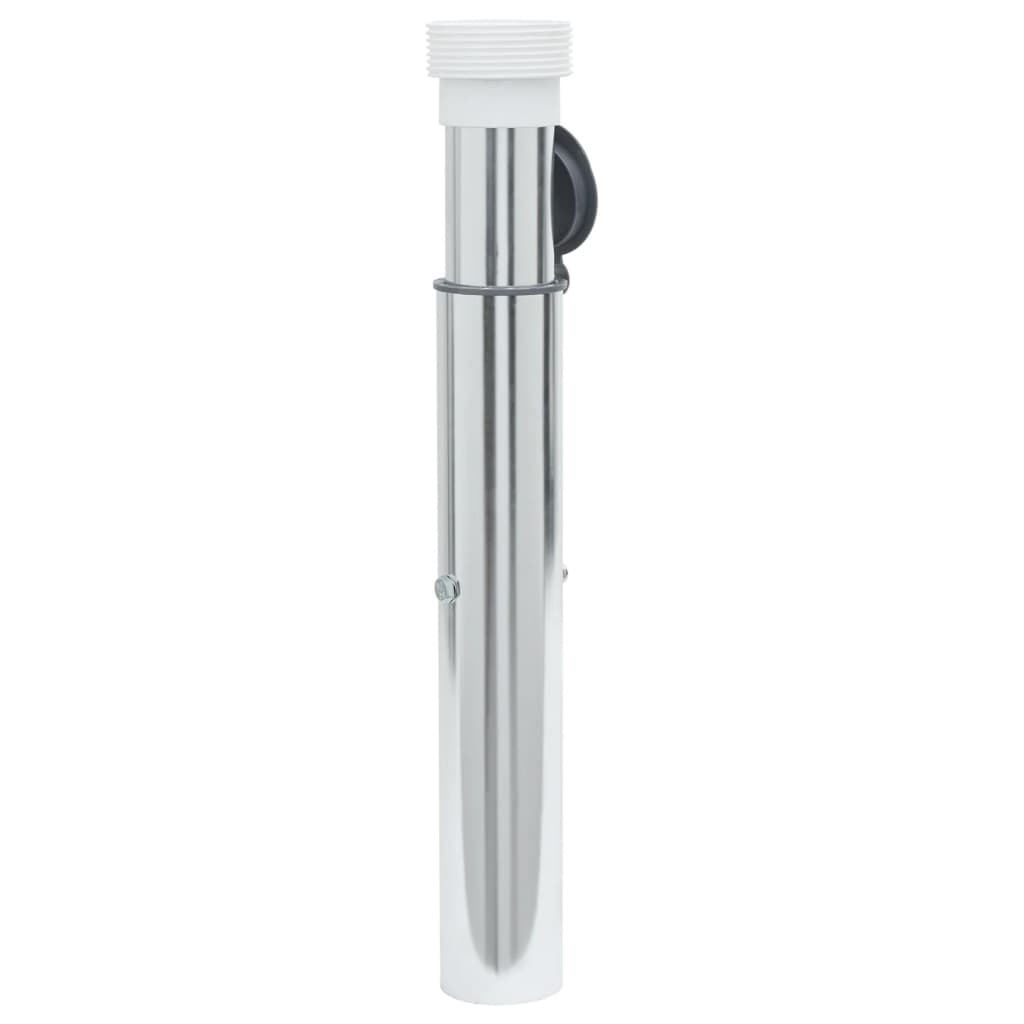 Silver anodized aluminum in-ground parasol base for 1.6-2" poles, 3.5" diameter x 28" long.