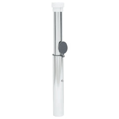 Silver anodized aluminum in-ground parasol base for 1.6-2" poles, 3.5" diameter x 28" long.