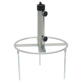 Silver steel parasol base with ground spikes for stability, adjustable for 1.5" to 1.9" poles.