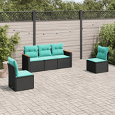 Patio Sofa Set Black Poly Rattan Large Modular Patio Sofa Set
