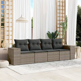 Garden Sofa Set Gray PE rattan Large Adjustable Feet