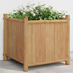 Planter Natural Bamboo Bamboo 15.7 in x 15.7 in x 15.7 in