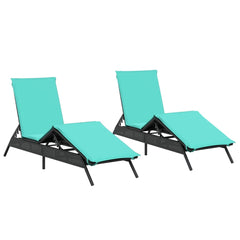 Patio Sun Lounger Black, Blue