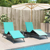 Patio Sun Lounger Black, Blue