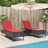 Patio Sun Lounger Brown
