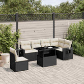 Garden Sofa Set Black, Cream White