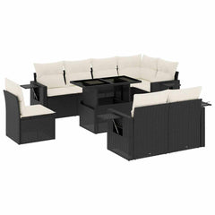 Garden Sofa Set Black, Cream White