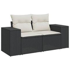 Garden Sofa Set Black and Cream White