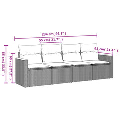 Garden Sofa Set Black, Blue