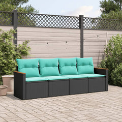 Garden Sofa Set Black, Blue
