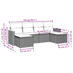 Garden Sofa Set Black and Blue