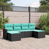 Garden Sofa Set Black and Blue