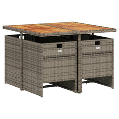 Patio Dining Set Set of 4 Gray and brown