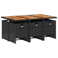 Patio Dining Set Set of 6 Black, Cream white, Brown