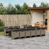 Patio Dining Set Set of 12 Gray and Navy Blue