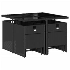 Garden Dining Set Black and Cream