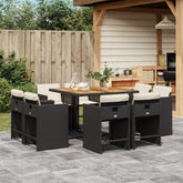 Patio Dining Set Set of 8 Black and brown