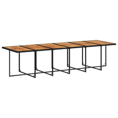 Patio Dining Set Set of 16 Black