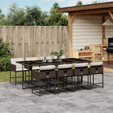 Garden Dining Set Brown, Cream white, Black