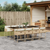 Garden Dining Set Beige, Cream, Black
