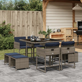 Patio Dining Set Set of 8 Gray